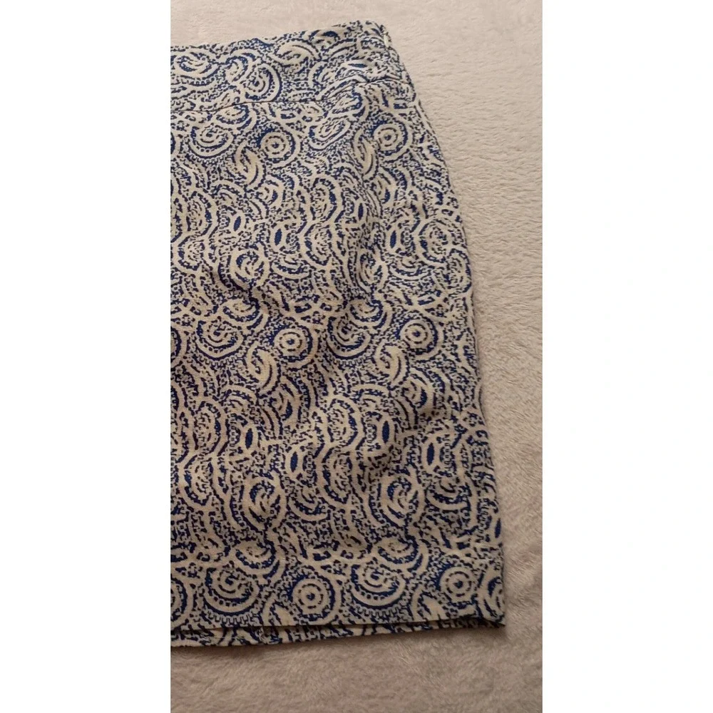 The Limited Blue White Paisley Print Pencil Skirt Size 12 Side Zip Casual NWT